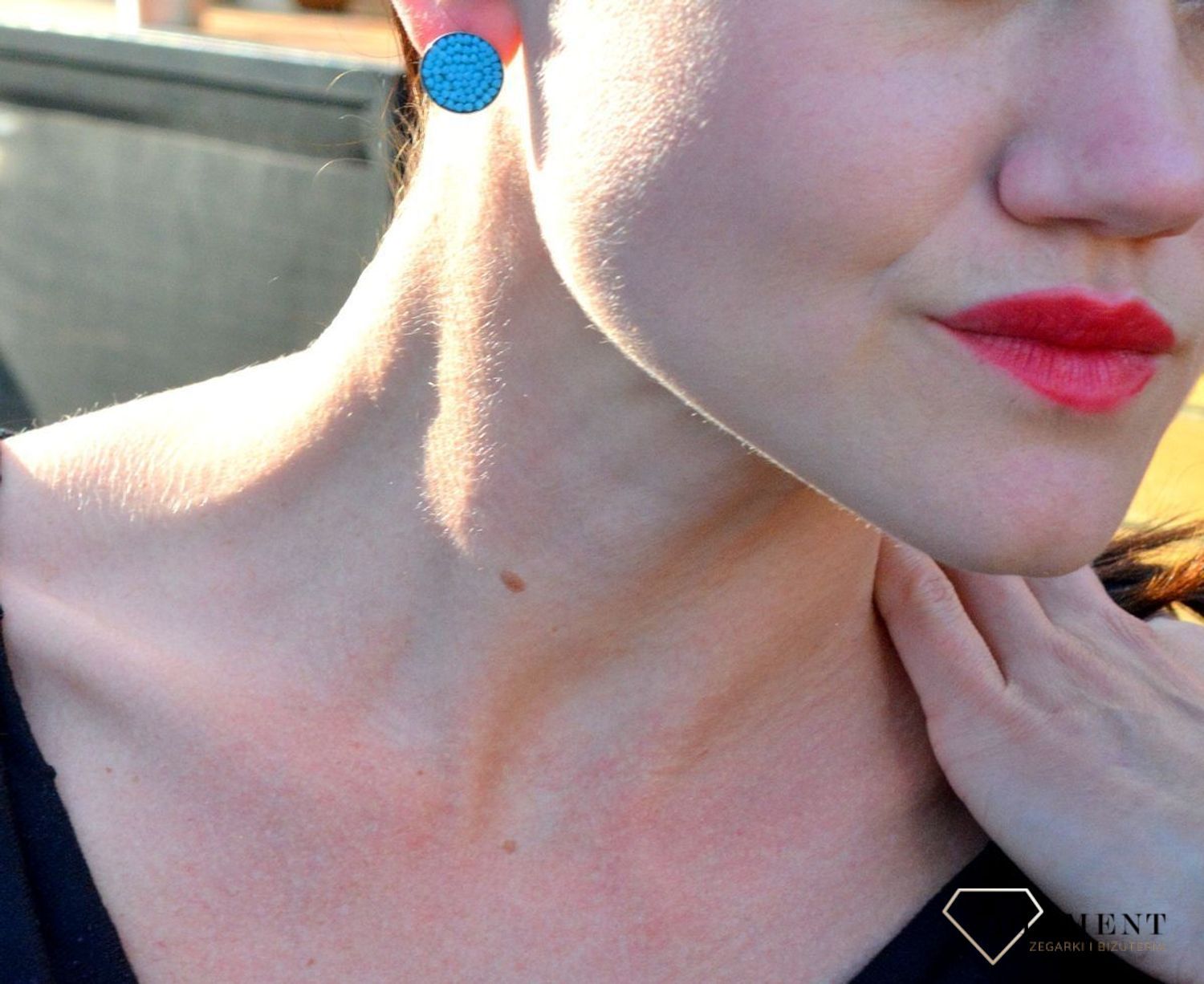 Srebrne kolczyki srebro z kryształami Swarovskiego Morski kolor DIA-KLC-KR684-3 267.jpg